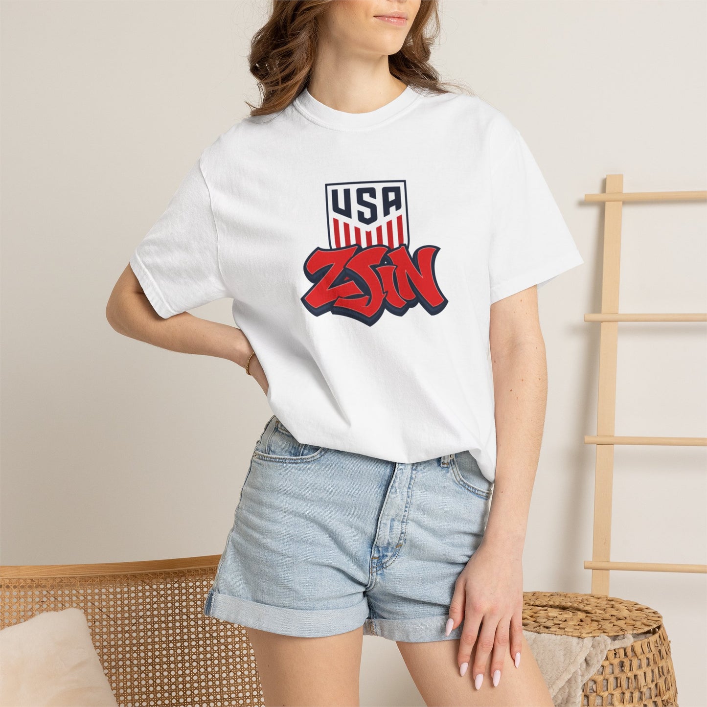USA TEE - RED/BLUE